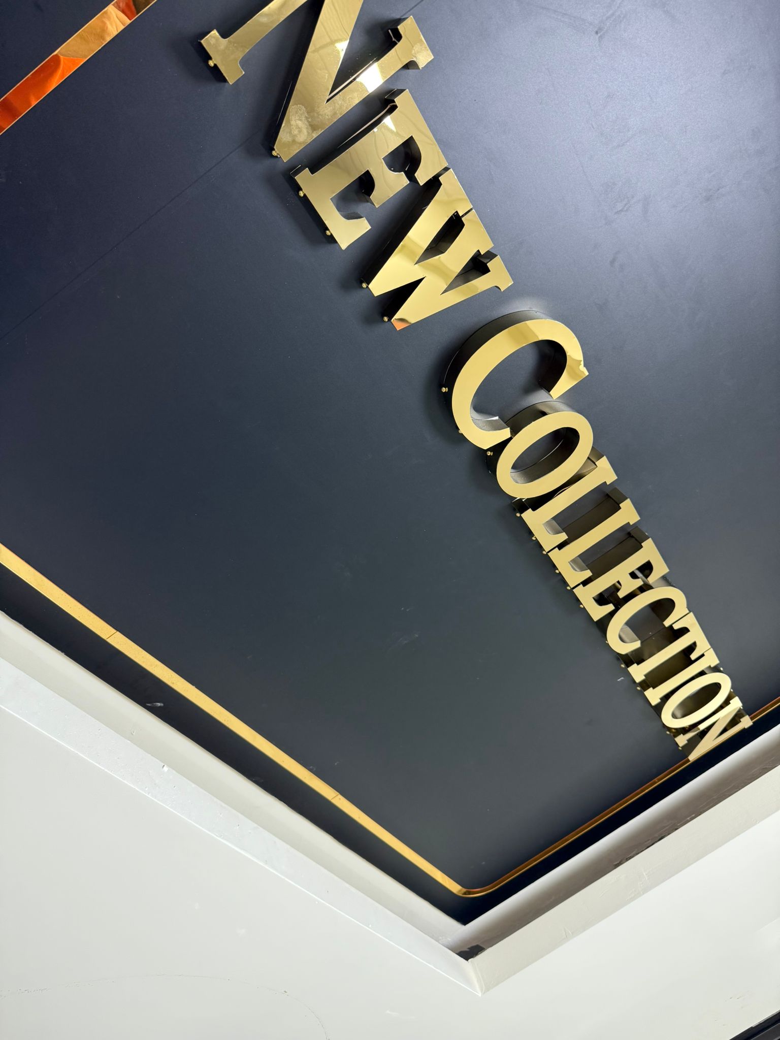 Işıksız Gold (Altın) Krom Tabela (İç Mekan)